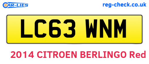 LC63WNM are the vehicle registration plates.