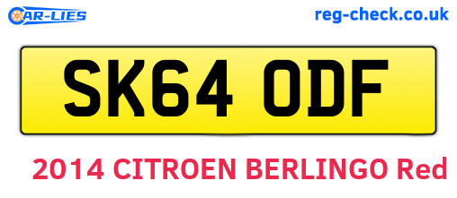SK64ODF are the vehicle registration plates.