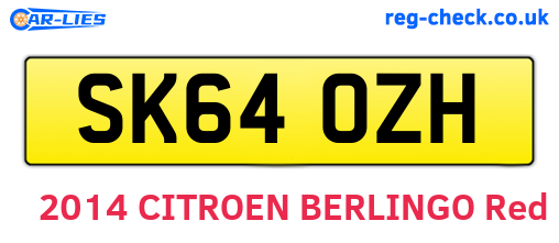 SK64OZH are the vehicle registration plates.