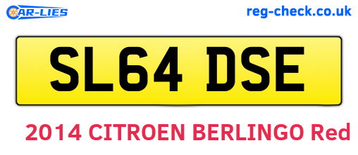 SL64DSE are the vehicle registration plates.