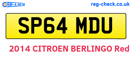 SP64MDU are the vehicle registration plates.