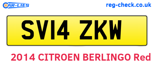 SV14ZKW are the vehicle registration plates.