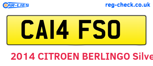 CA14FSO are the vehicle registration plates.