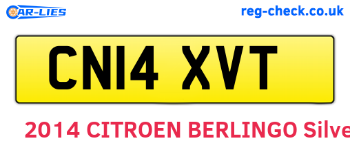 CN14XVT are the vehicle registration plates.