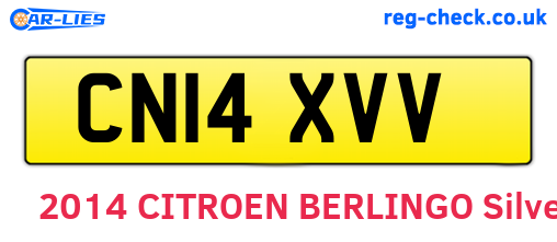 CN14XVV are the vehicle registration plates.