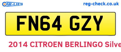 FN64GZY are the vehicle registration plates.