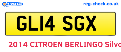 GL14SGX are the vehicle registration plates.