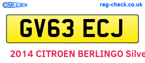 GV63ECJ are the vehicle registration plates.
