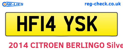 HF14YSK are the vehicle registration plates.