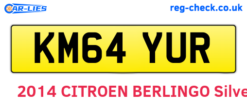 KM64YUR are the vehicle registration plates.