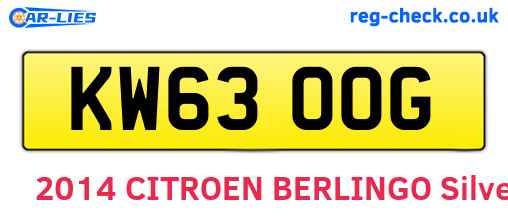 KW63OOG are the vehicle registration plates.