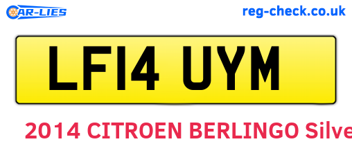 LF14UYM are the vehicle registration plates.