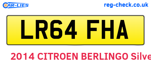 LR64FHA are the vehicle registration plates.