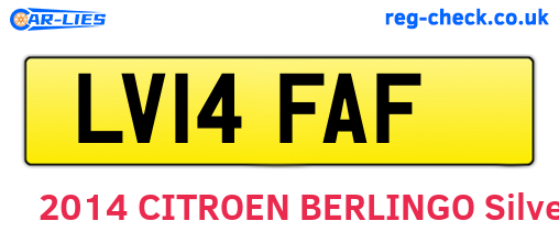 LV14FAF are the vehicle registration plates.