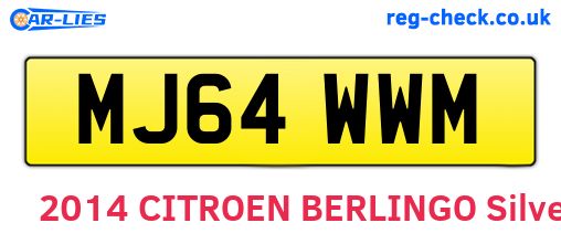 MJ64WWM are the vehicle registration plates.