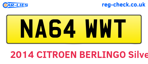 NA64WWT are the vehicle registration plates.