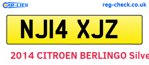 NJ14XJZ are the vehicle registration plates.