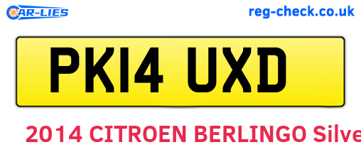 PK14UXD are the vehicle registration plates.