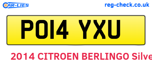PO14YXU are the vehicle registration plates.