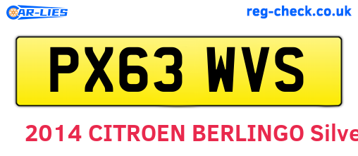 PX63WVS are the vehicle registration plates.