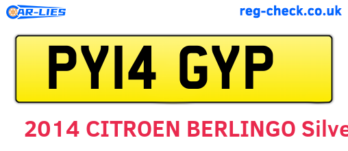 PY14GYP are the vehicle registration plates.