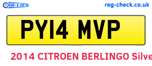 PY14MVP are the vehicle registration plates.