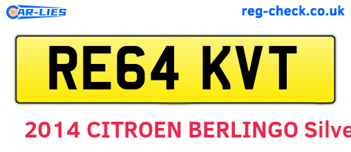 RE64KVT are the vehicle registration plates.