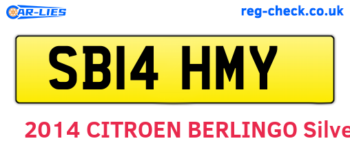 SB14HMY are the vehicle registration plates.