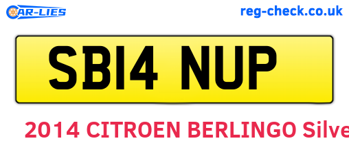 SB14NUP are the vehicle registration plates.