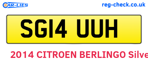 SG14UUH are the vehicle registration plates.
