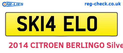 SK14ELO are the vehicle registration plates.