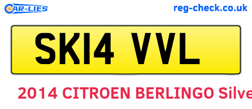 SK14VVL are the vehicle registration plates.