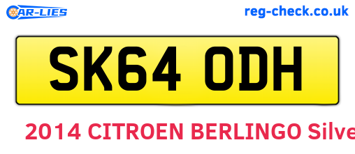 SK64ODH are the vehicle registration plates.