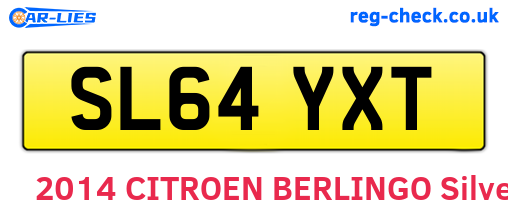SL64YXT are the vehicle registration plates.