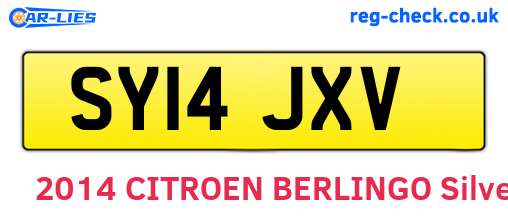 SY14JXV are the vehicle registration plates.