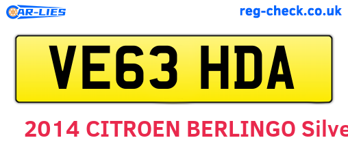 VE63HDA are the vehicle registration plates.