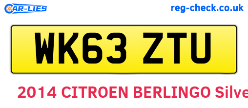 WK63ZTU are the vehicle registration plates.