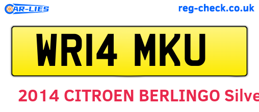 WR14MKU are the vehicle registration plates.