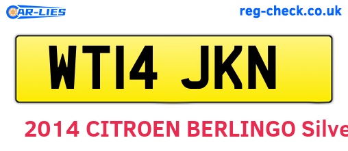 WT14JKN are the vehicle registration plates.