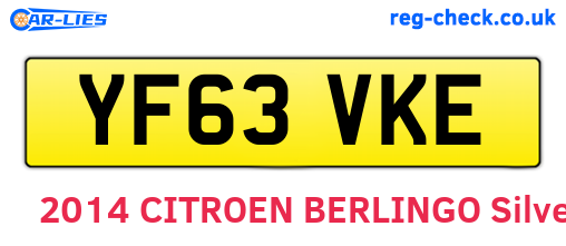 YF63VKE are the vehicle registration plates.