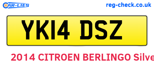 YK14DSZ are the vehicle registration plates.