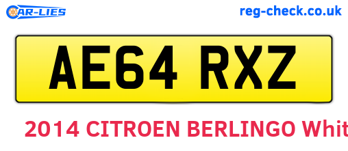 AE64RXZ are the vehicle registration plates.