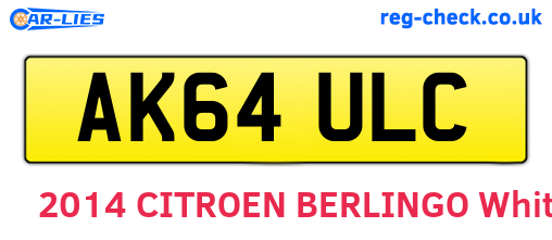 AK64ULC are the vehicle registration plates.