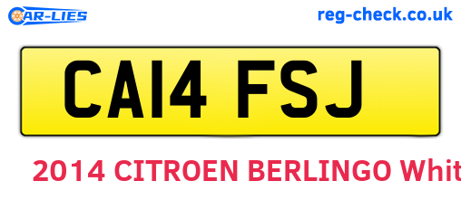 CA14FSJ are the vehicle registration plates.