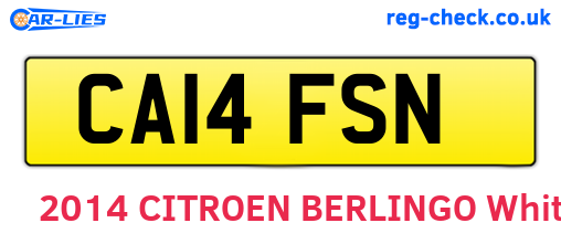 CA14FSN are the vehicle registration plates.
