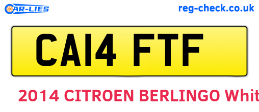 CA14FTF are the vehicle registration plates.