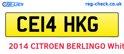 CE14HKG are the vehicle registration plates.