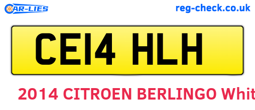 CE14HLH are the vehicle registration plates.