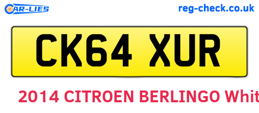 CK64XUR are the vehicle registration plates.