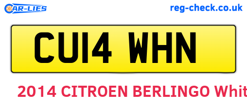 CU14WHN are the vehicle registration plates.